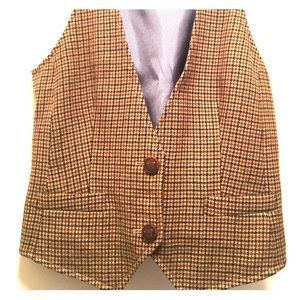 J Crew Women's Wool Plaid Vest